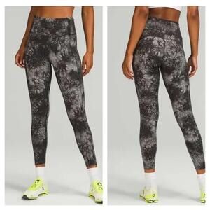 New! Lululemon Fast & Free HR 25" Vapor Ink Ice Grey Multi Leggings Ref - Sz 4